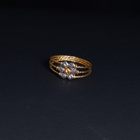 22 Carat Gold Festive Three Layered Ring 3.22g by Mahita Collections