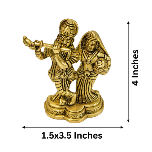 Brass Mini Radha Krishna Decorative Murti 417g