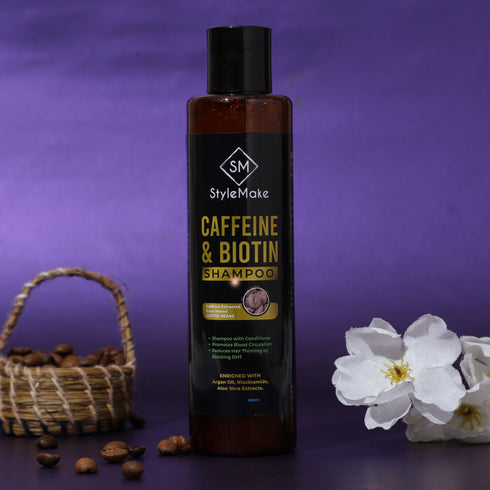 Style Make StyleMake Caffeine & Biotin Shampoo DHT Blocker Anti Hair Fall Shampoo with Conditioner Sulphate & Silicone Free