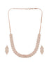Rose Gold Toned Cubic Zircon Studded Statement Necklace jewellery Set
