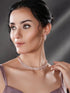 Rose Gold Toned Cubic Zircon Studded Statement Necklace jewellery Set