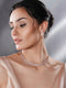 Rose Gold Toned Cubic Zircon Studded Statement Necklace jewellery Set
