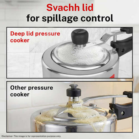 Prestige Nakshatra Plus Svachh Aluminium Spillage Control Pressure Cooker 2 L Silver