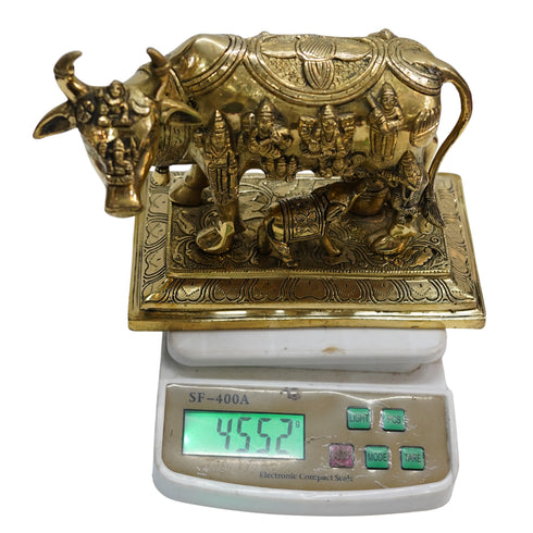 Brass Kamdhenu Cow with Calf Idol 4552g