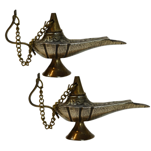 Brass Aladdin Chirag Lamp Showpiece 47g Pack of 2