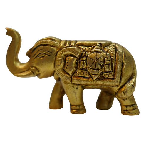 Brass Small Elephant Idol Showpiece 304g Set 1