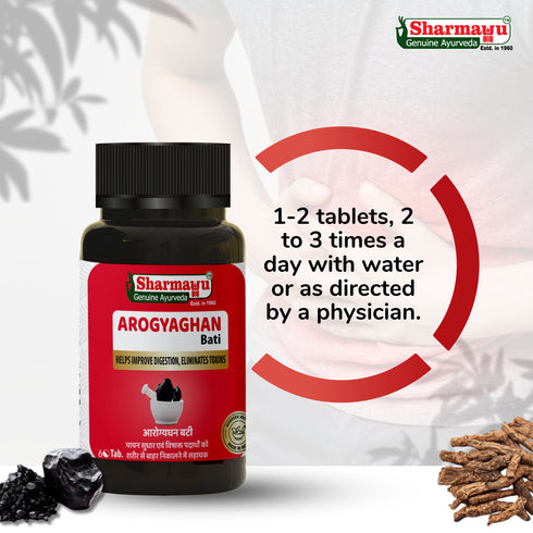Sharmayu Ayurveda Arogyaghan Bati Arogyavardhini Bati Ayurvedic Digestive Wellness Tablets 60 Tabs