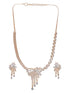 Gold Toned White AD Zircon Studded Peacock Motif Contemporary Necklace Jewellery Set