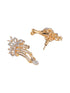 Gold Toned White AD Zircon Studded Peacock Motif Contemporary Necklace Jewellery Set