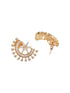 Gold Toned White AD Zircon Studded Long Haram Chain Necklace Jewellery Set