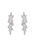 Silver Toned White AD Zircon Statement Cocktail Necklace Jewellery Set