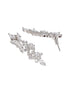 Silver Toned White AD Zircon Statement Cocktail Necklace Jewellery Set