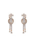 Gold Toned White AD Zircon Knotted Statement Pendant Jewellery Set