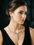 Gold Toned White AD Zircon Knotted Statement Pendant Jewellery Set