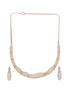 Gold Plated CZ Leaf Motif Delicate Necklace Jewellery Set