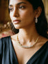 Gold Plated CZ Leaf Motif Delicate Necklace Jewellery Set