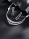 Silver Toned Sapphire Blue AD Contemporary Statement Choker Jewellery Set