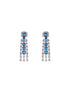 Silver Toned Sapphire Blue AD Contemporary Statement Choker Jewellery Set