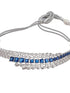 Silver Toned Sapphire Blue AD Contemporary Statement Choker Jewellery Set