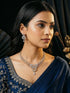 Gold Toned White AD Zircon Studded Floral Statement Jewellery Set