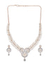 Gold Toned White AD Zircon Studded Floral Statement Jewellery Set