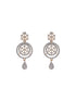 Gold Toned White AD Zircon Studded Floral Statement Jewellery Set