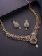 Gold Toned White AD Zircon Studded Floral Statement Jewellery Set