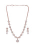 Rose Toned White AD Zircon Studded Mango Design Statement Jewellery Set