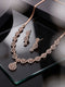 Rose Toned White AD Zircon Studded Mango Design Statement Jewellery Set