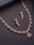Rose Toned White AD Zircon Studded Mango Design Statement Jewellery Set