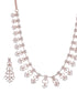 Rose Gold Plated White AD Zircon Studded Elegant Jewellery Set