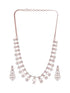 Rose Gold Plated White AD Zircon Studded Elegant Jewellery Set
