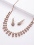 Rose Gold Plated White AD Zircon Studded Elegant Jewellery Set