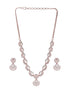 Rose Toned White AD Zircon Studded Contemporary Jewellery Set