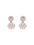 Rose Toned White AD Zircon Studded Contemporary Jewellery Set