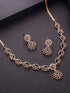 Rose Toned White AD Zircon Studded Contemporary Jewellery Set