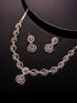 Rose Toned White AD Zircon Studded Contemporary Jewellery Set