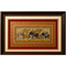 Palm Leaf Handmade Painting of Royal Elephant Procession with Attendants