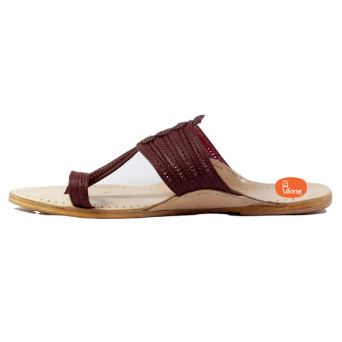 Vhaanfootwear Soft Leather Maroon Kolhapuri Chappal For Men