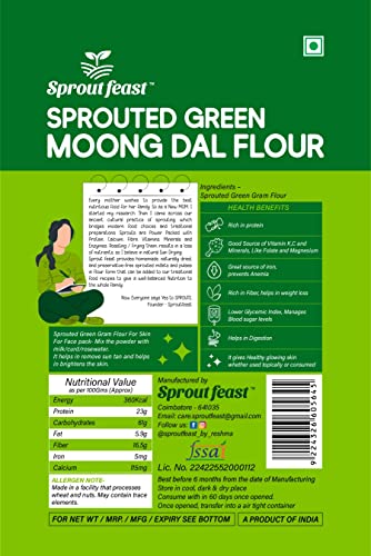 Sprout Feast Sprouted Green Moong Flour