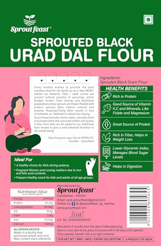 Sprout Feast Sprouted Black Urad Dal Flour