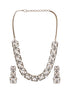 Gold-Toned Kundan Polki Square Motif Statement Necklace and Earrings Set