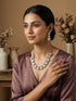 Gold-Toned Kundan Polki Square Motif Statement Necklace and Earrings Set