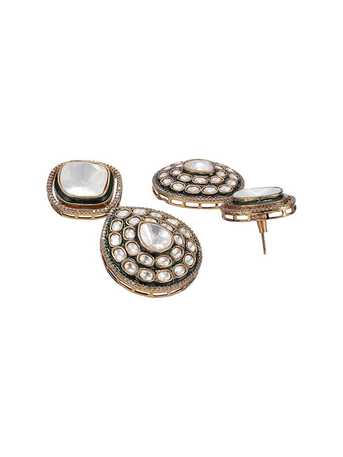 Gold Antique Kundan Jadau Uncut Polki Statement Jewellery Set