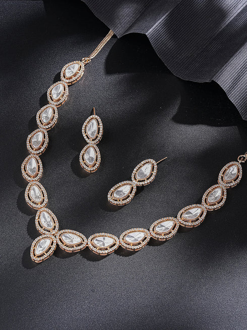 Gold Antique Kundan Jadau Uncut Polki Luxurious Statement Jewellery Set