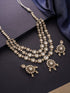 Gold Antique Uncut Polki Kundan Layered Statement Bridal Jewellery Set
