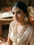 Gold Antique Uncut Polki Kundan Layered Statement Bridal Jewellery Set