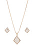 Gold Toned White AD Zircon Geometric Delicate Pendant Jewellery Set