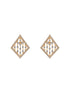 Gold Toned White AD Zircon Geometric Delicate Pendant Jewellery Set