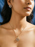Gold Toned White AD Zircon Geometric Delicate Pendant Jewellery Set